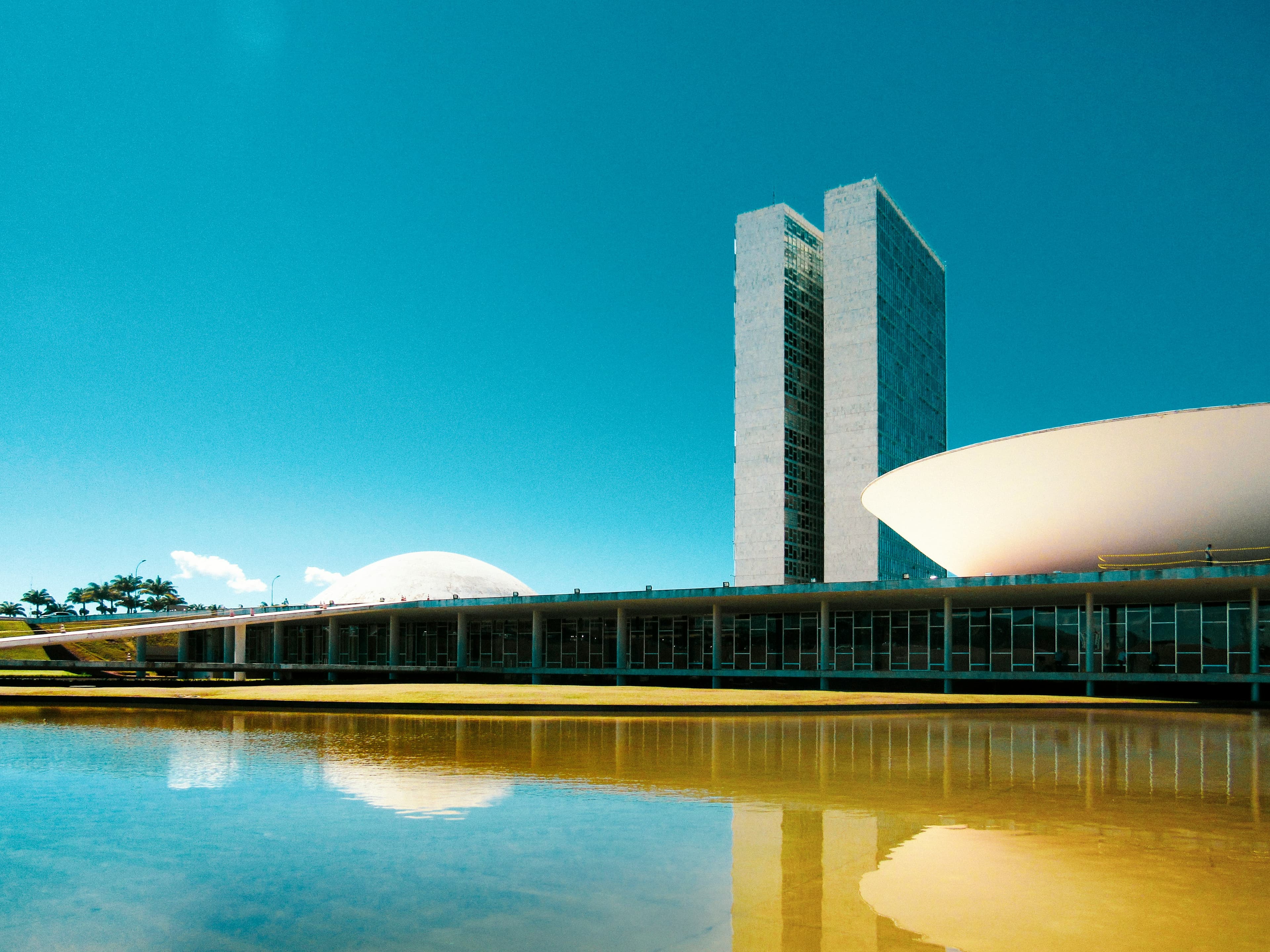 The Metropolitan Cathedral of Brasília with its curved concrete ribs rising against the sky
