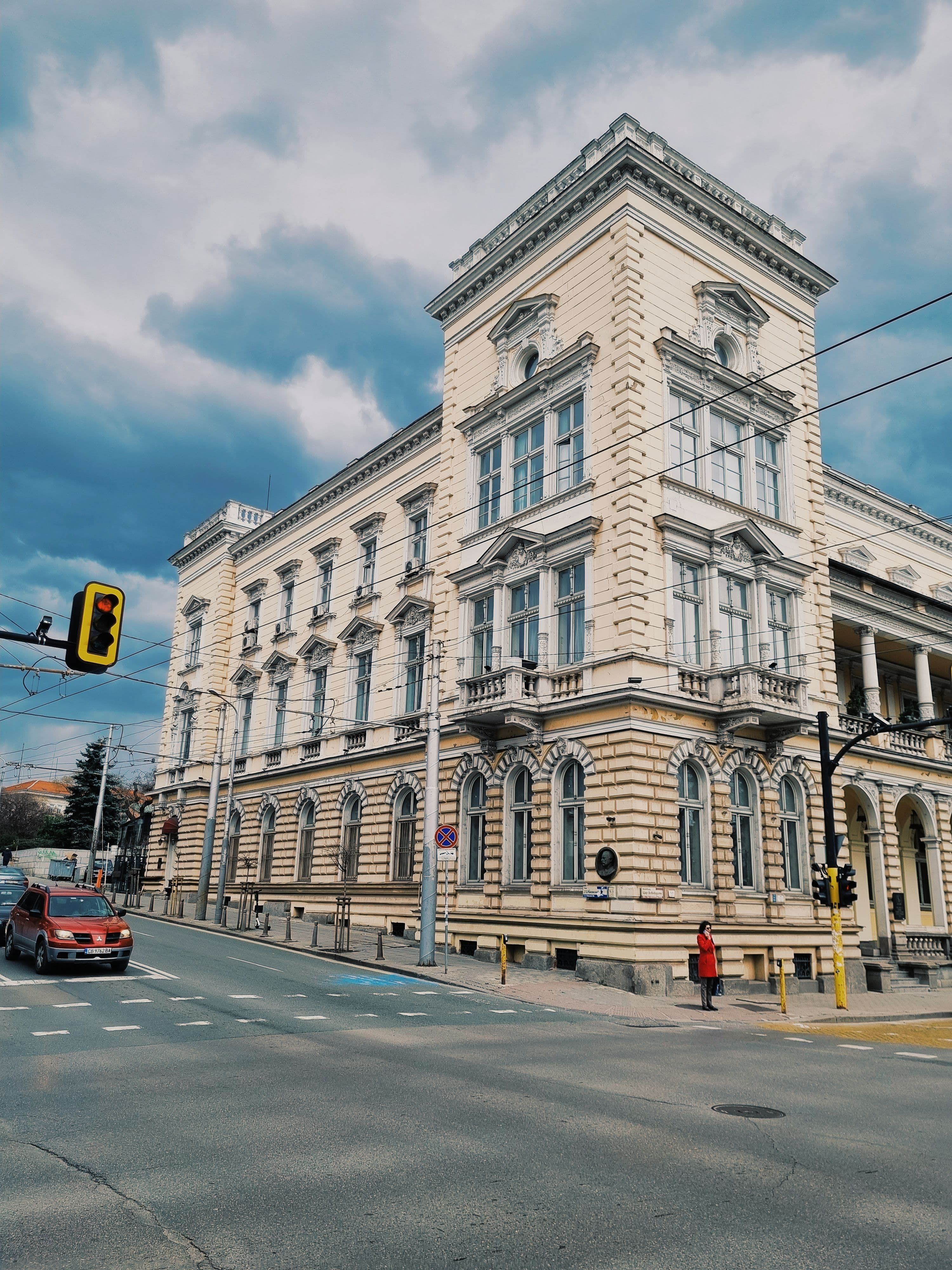 A 19th-century building on a central Sofia street corner, close to the marathon route through the city centre